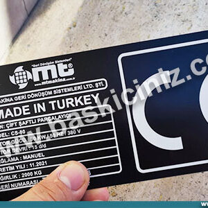 CE metal makina etiketi