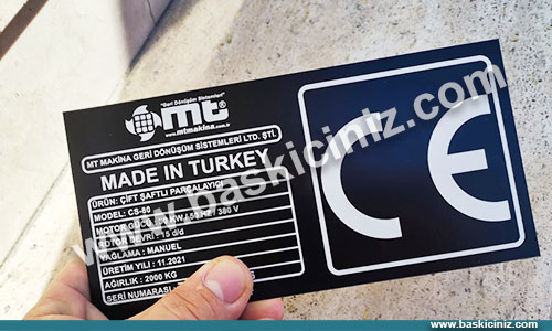 CE metal makina etiketi