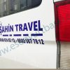 Şahin turizm-Şahin travel kaporta yazısı-Turizm araç yazıları-yolcu otobüsü yazıları