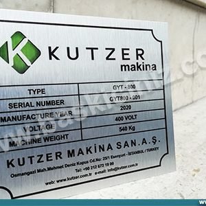 Kutzer makine metal etiket baskı,Alüminyum metal etiket baskısı