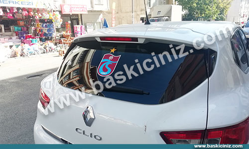 Clio4 araka cam trabzon spor logosu sticker baskısı