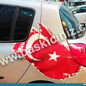 arabalar için dalgalı bayrak sticker etiket baskı