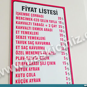 Menü fiyat listesi baskısı,Forex,dekota üzerine Lokantalar için restorantlar için,fiyat listesi baskısı