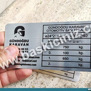 Karavan bilgileri metal levha baskıları