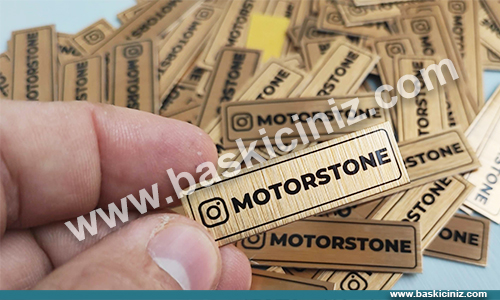 Motorstone instegram logo baskılı metal etiketler