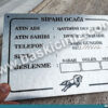 At bilgileri yazan metal etiket,metal künye baskıları